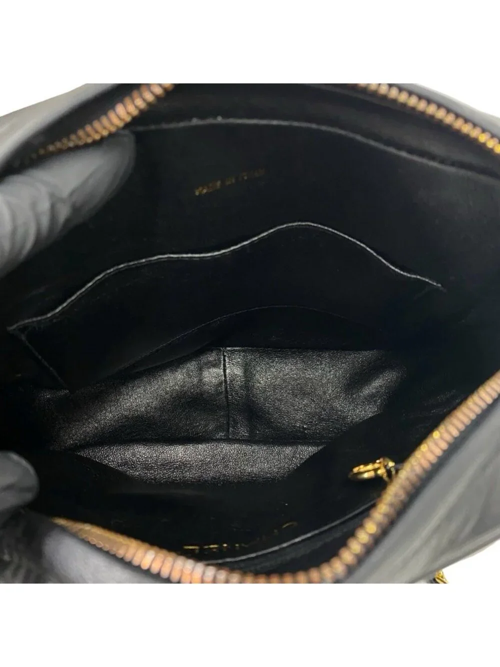 Chanel Vintage Quilted Coco Lambskin Leather Chain Shoulder Bag Black
